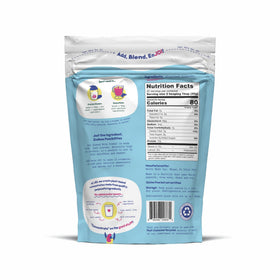 JOI almond milk powder serving scoop ready for quick plant-based protein.