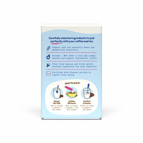 Front packaging of JOI oat milk creamer highlighting clean ingredients.