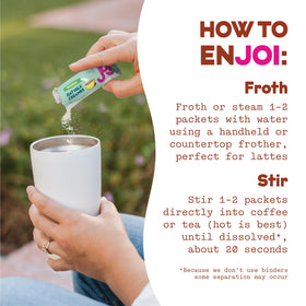 Enhance smoothies with JOI hazelnut creamer for plant-based creaminess.