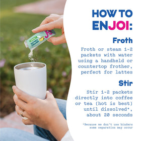 Plant-based oil blend in JOI creamer supports vegan dairy-free option.
