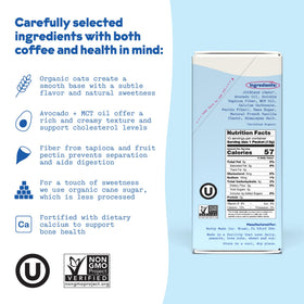 JOI creamer being poured into a cup of coffee for creamy texture.