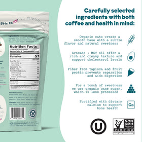 JOI oat milk creamer cup with velvety foam demonstrates barista-worthy texture.