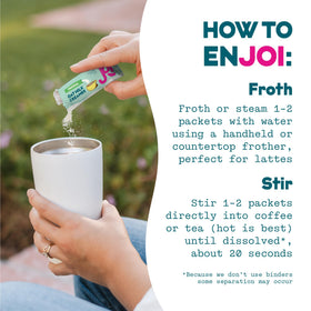 Packaging of JOI creamer emphasizes shelf-stable, pantry-ready storage