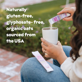 JOI oat milk powder pour into a glass with a smooth, ready-to-drink texture.