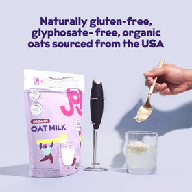 JOI oat milk powder added to a smoothie bowl for creaminess