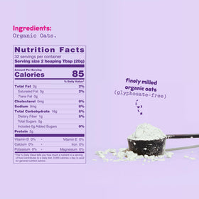 JOI Organic Oat Milk Powder label highlights simple ingredients