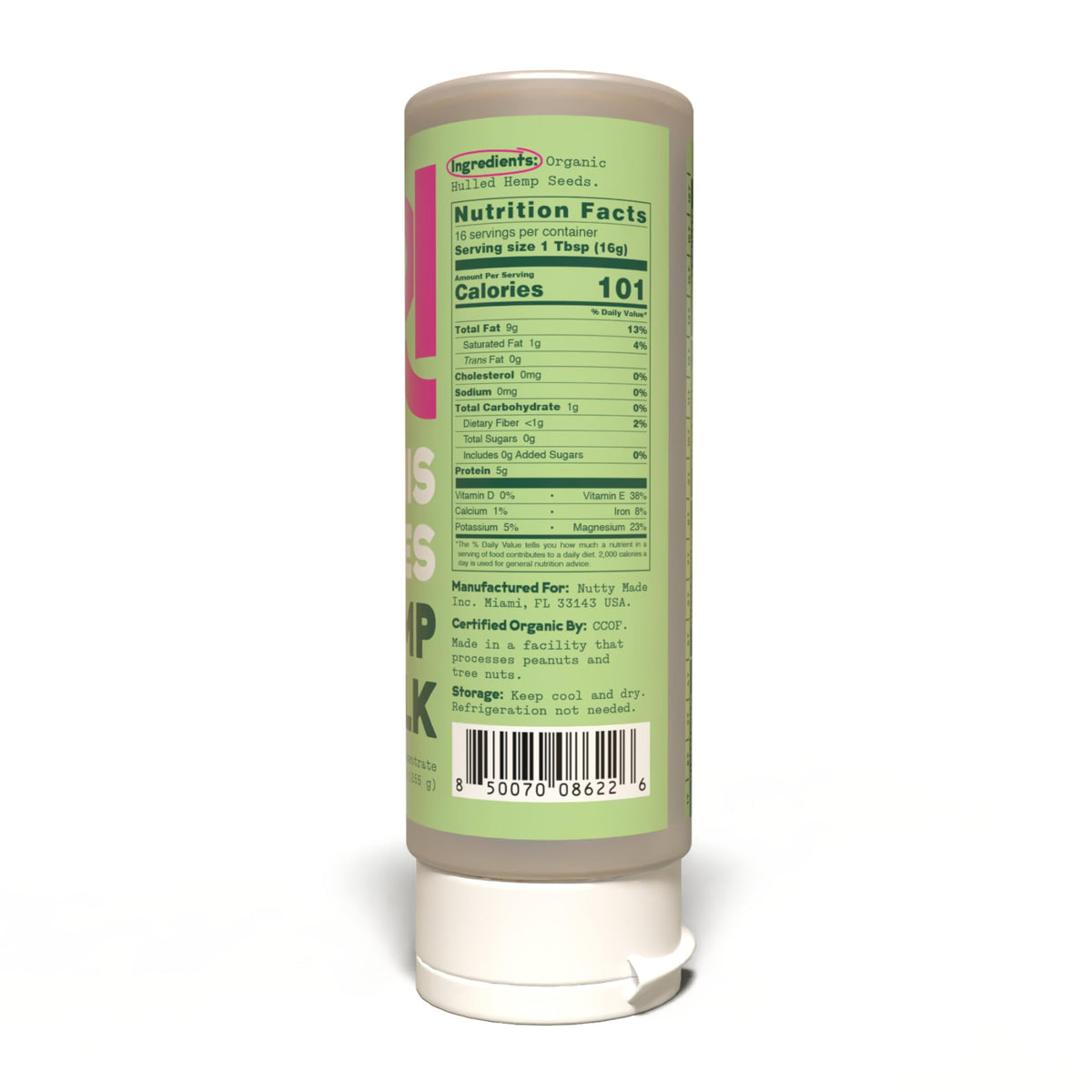 Closeup of JOI vegan, non-GMO, Kosher seal on label.