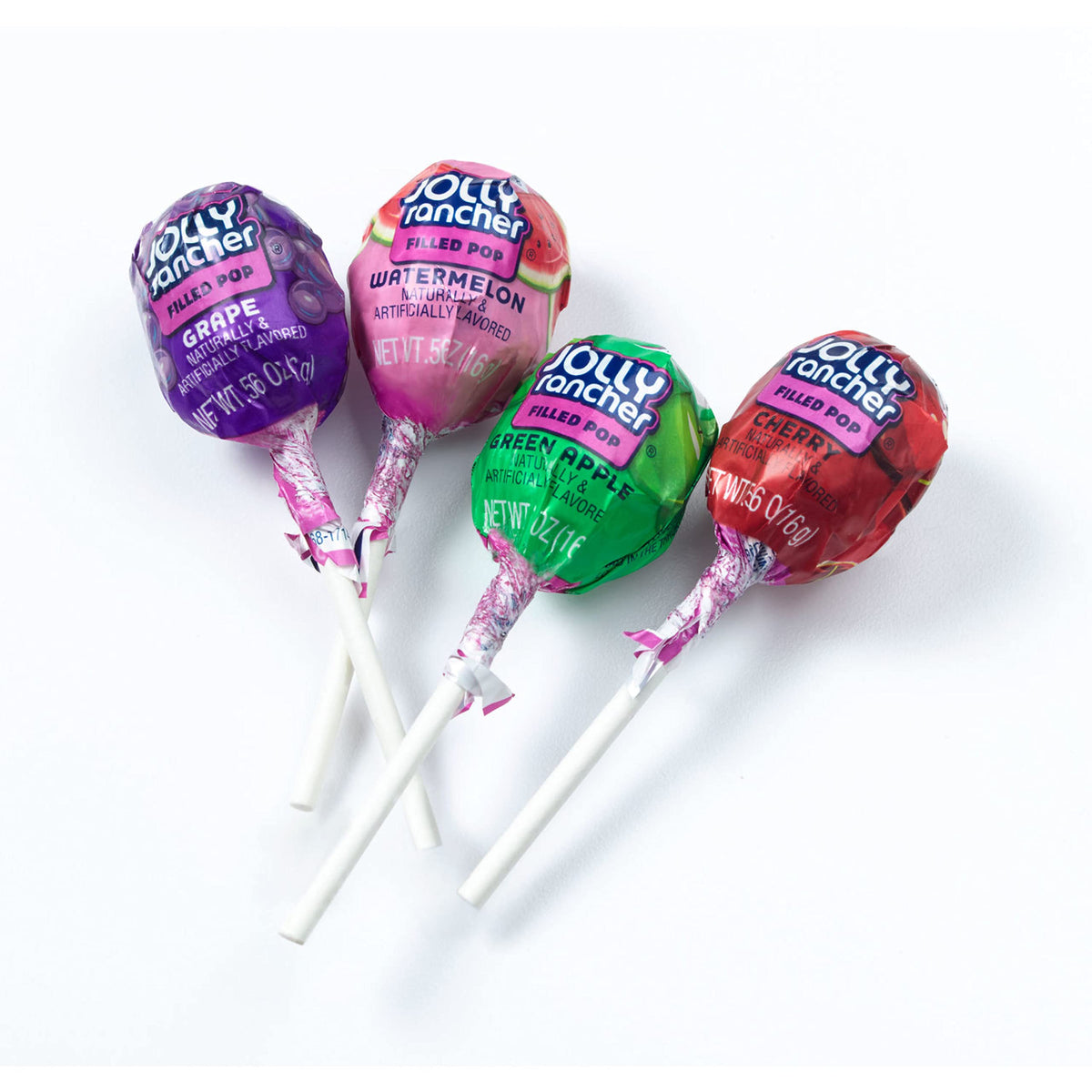 Jolly Rancher Filled Pops chewy centers shown in a close-up for taste curiosity.
