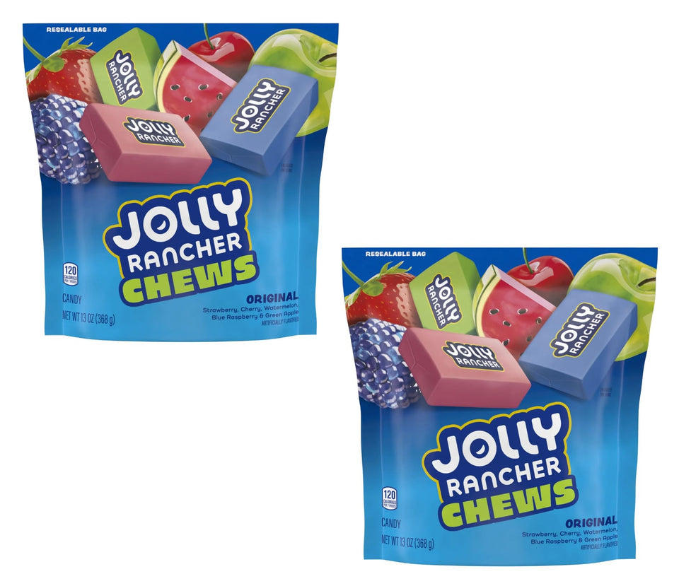 Jolly Rancher Fruit Chews front bag view, ideal for sharing at gatherings.