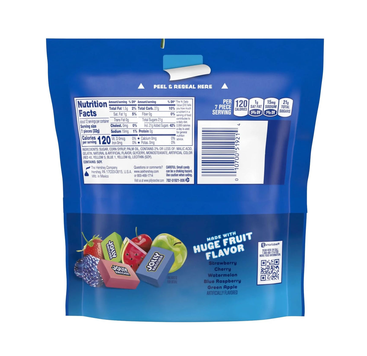 Jolly Rancher Fruit Chews pantry display, great for snacks at home.