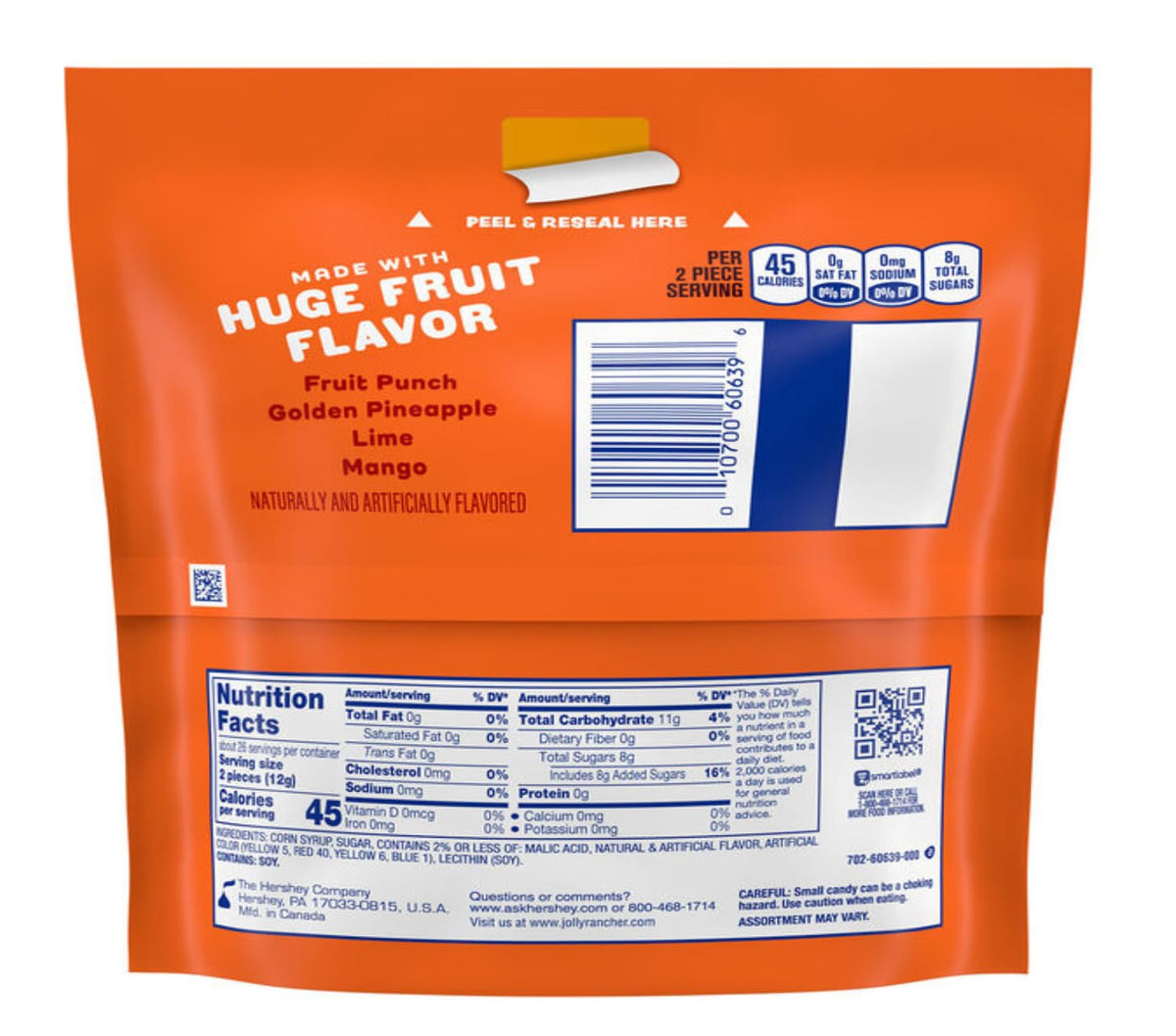 Jolly Rancher Tropical candy shareable pack ideal for gatherings.