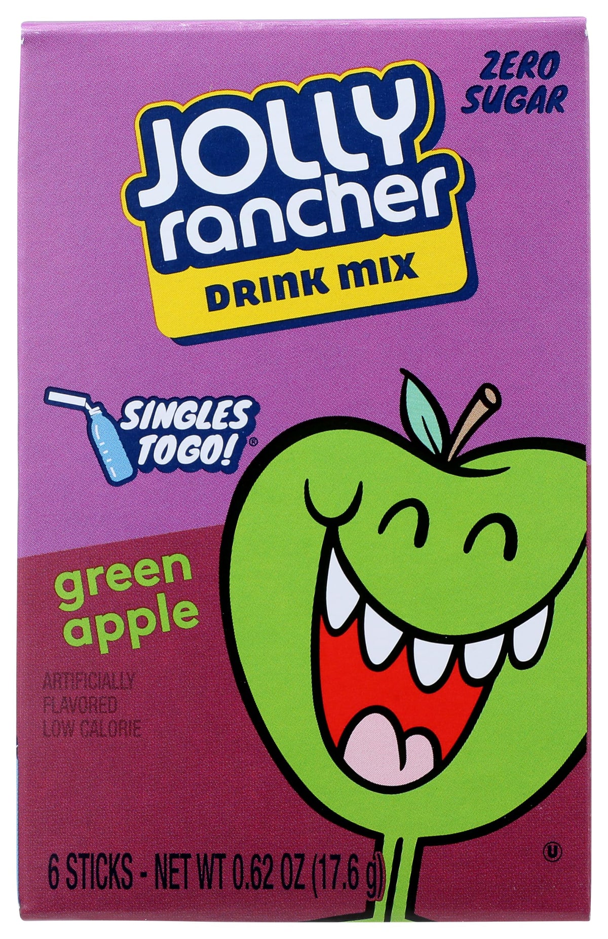 Jolly Rancher Singles-To-Go Green Apple drink mix packet for on-the-go hydration sugar-free
