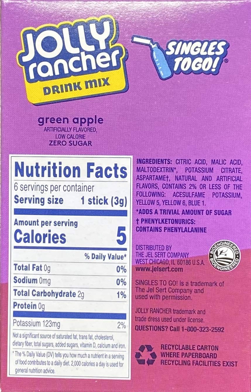 Jolly Rancher Singles to Go packets for quick mix in water
