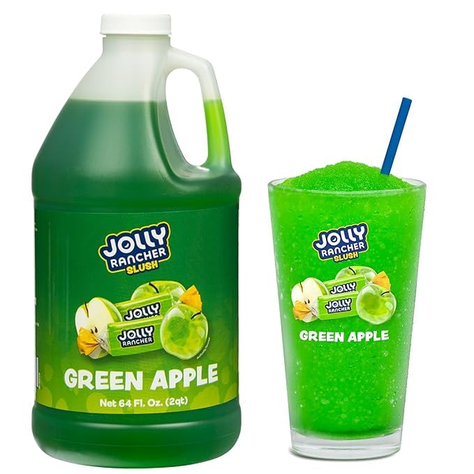 JOLLY RANCHER Slush Green Apple bottle pour, ideal for quick, flavorful slushies in busy venues.