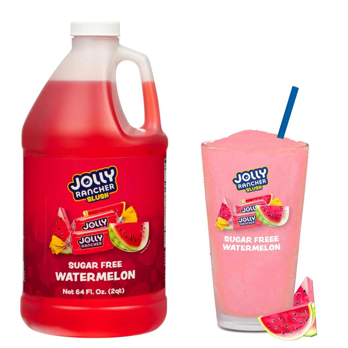 Jolly Rancher Slush Watermelon bottle pour: easy, mess-free dispensing for slush machines