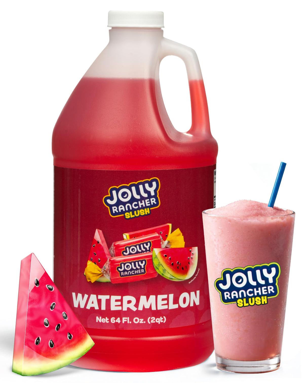 Jolly Rancher Slush Watermelon bottle pour for frozen drink machines highlighting bold fruit flavor