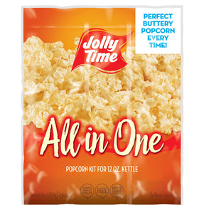 Jolly Time All-in-One kit kernels for consistent theater-style popping.
