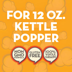 Jolly Time All-in-One kit compartments for precise portions in a 12 oz kettle.