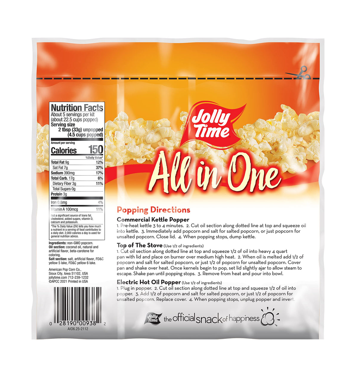 JOLLY TIME All in One Kit salt for consistent flavor
