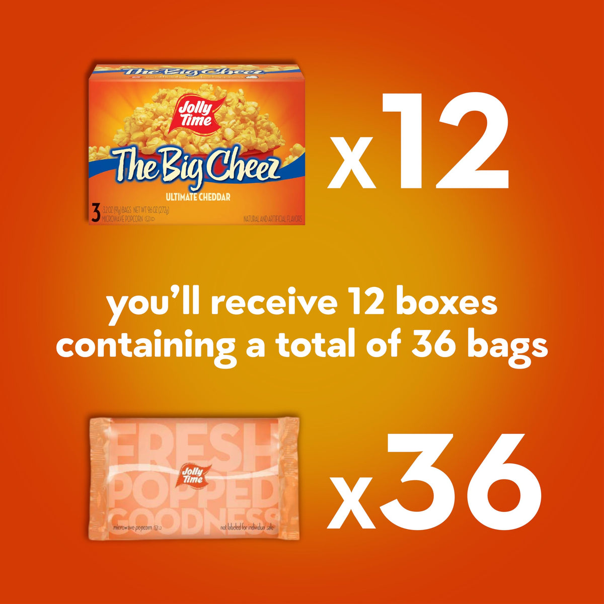 Jolly Time The Big Cheez cheddar flavor sprinkles entice desire while popping