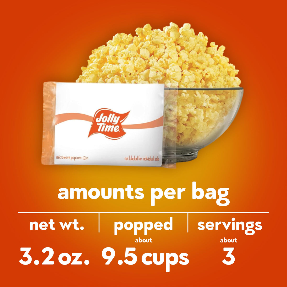 Jolly Time Blast O Butter non-GMO kernels emphasize quality ingredients.