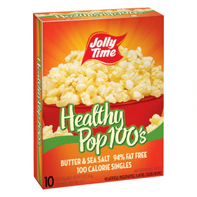 Jolly Time Healthy Pop butter mini-bags on shelf for on-the-go snacking.