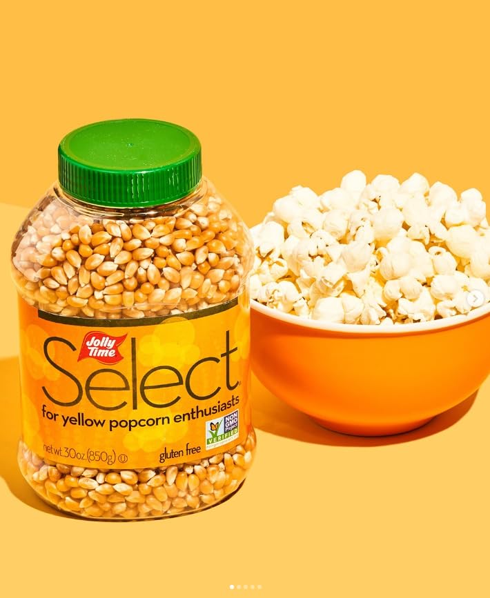 Jolly Time kernels in air popper releasing aroma and crunch
