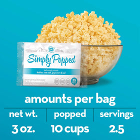 Packaging for Jolly Time Simply Popped Butter showing 12 bags