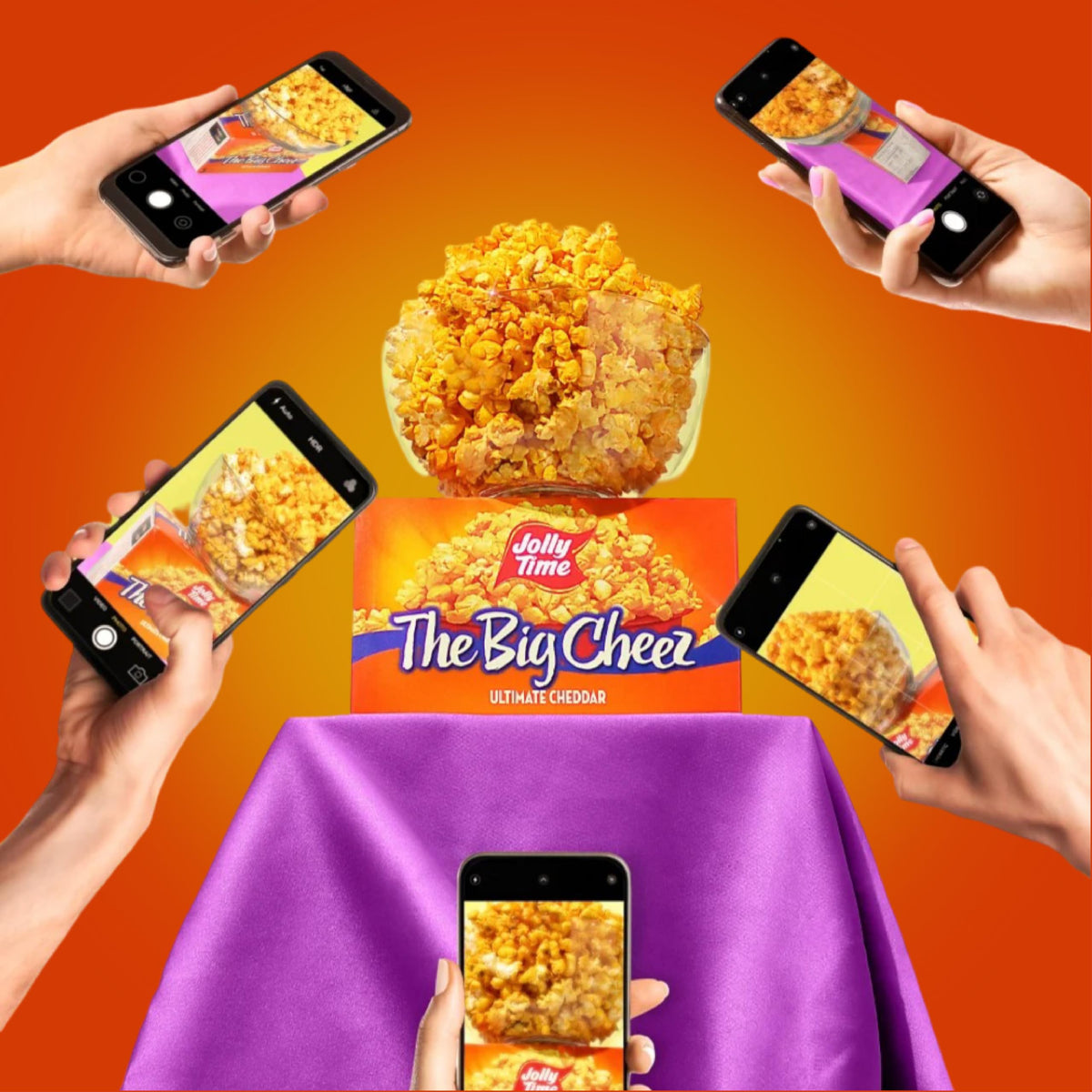 Jolly Time The Big Cheez serving idea for kids and adults.
