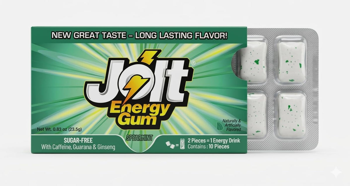 Jolt Energy Gum Spearmint pack 120 pieces, ideal for on-the-go study breaks