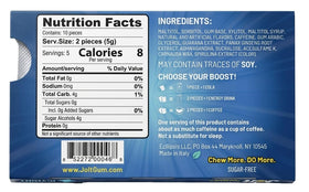 Jolt Icy Mint energy gum closeup, minty texture for quick chewing.