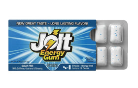 Jolt Icy Mint energy gum in-pocket, easy access during fatigue.