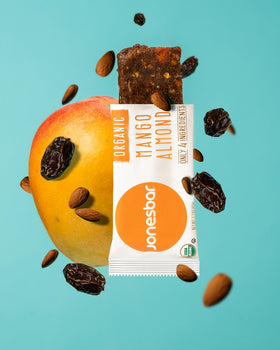 Jonesbar 12-pack box showcased for pantry and family snacks.