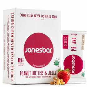 Jonesbar PB&J bar packaging for on-the-go family snacks.