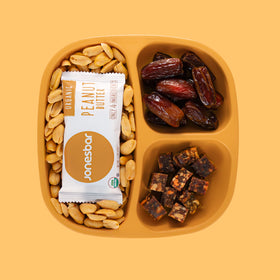 Jonesbar vegan kosher gluten-free labels indicate plant-based protein for everyone.