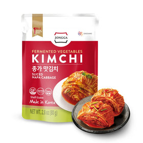JONGGA spicy premium kimchi in an 8-pack, ready for pantry stock.