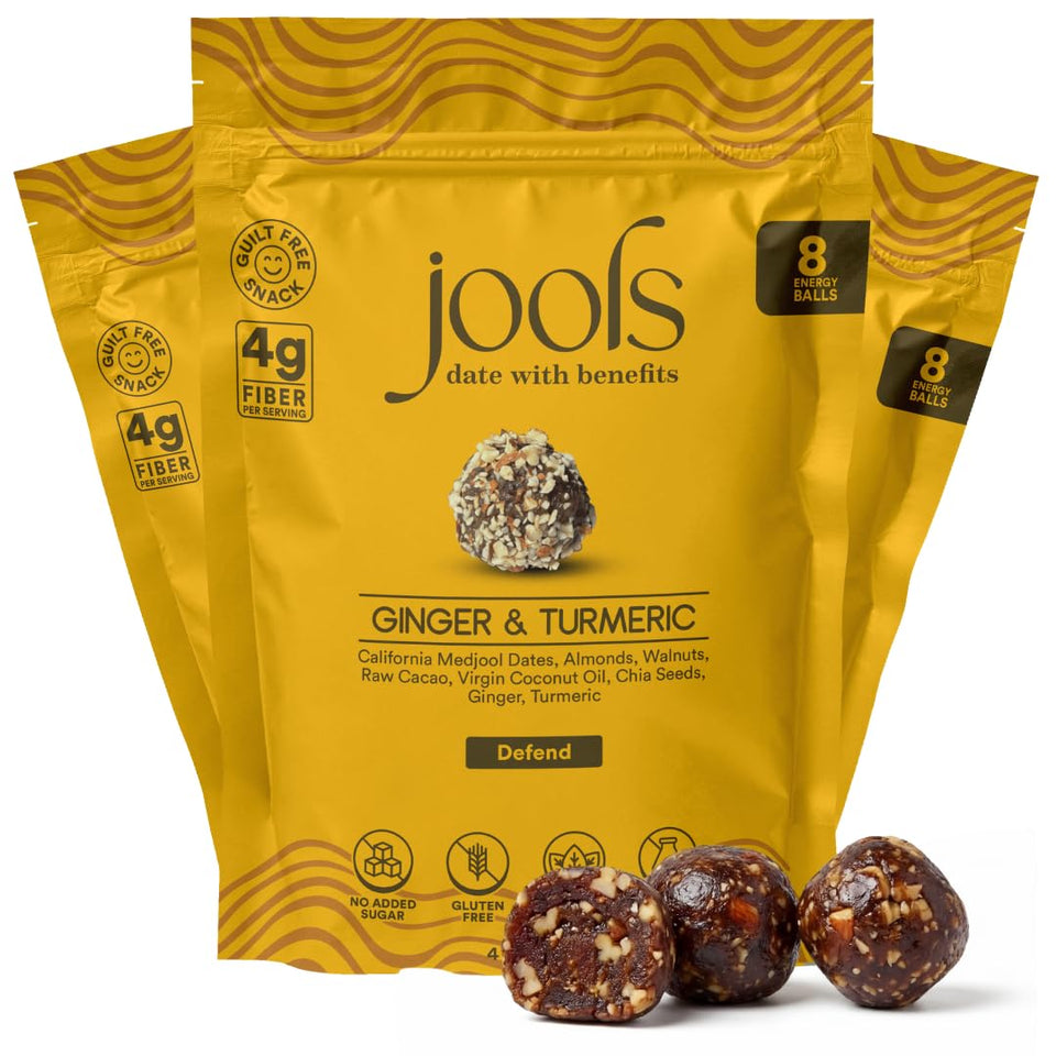 Jools High Fiber Date Bites close-up showing chewy texture for a fiber boost