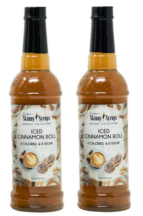 Jordan's Skinny Syrups Iced Cinnamon Roll bottle for sugar-free flavor in coffee and desserts