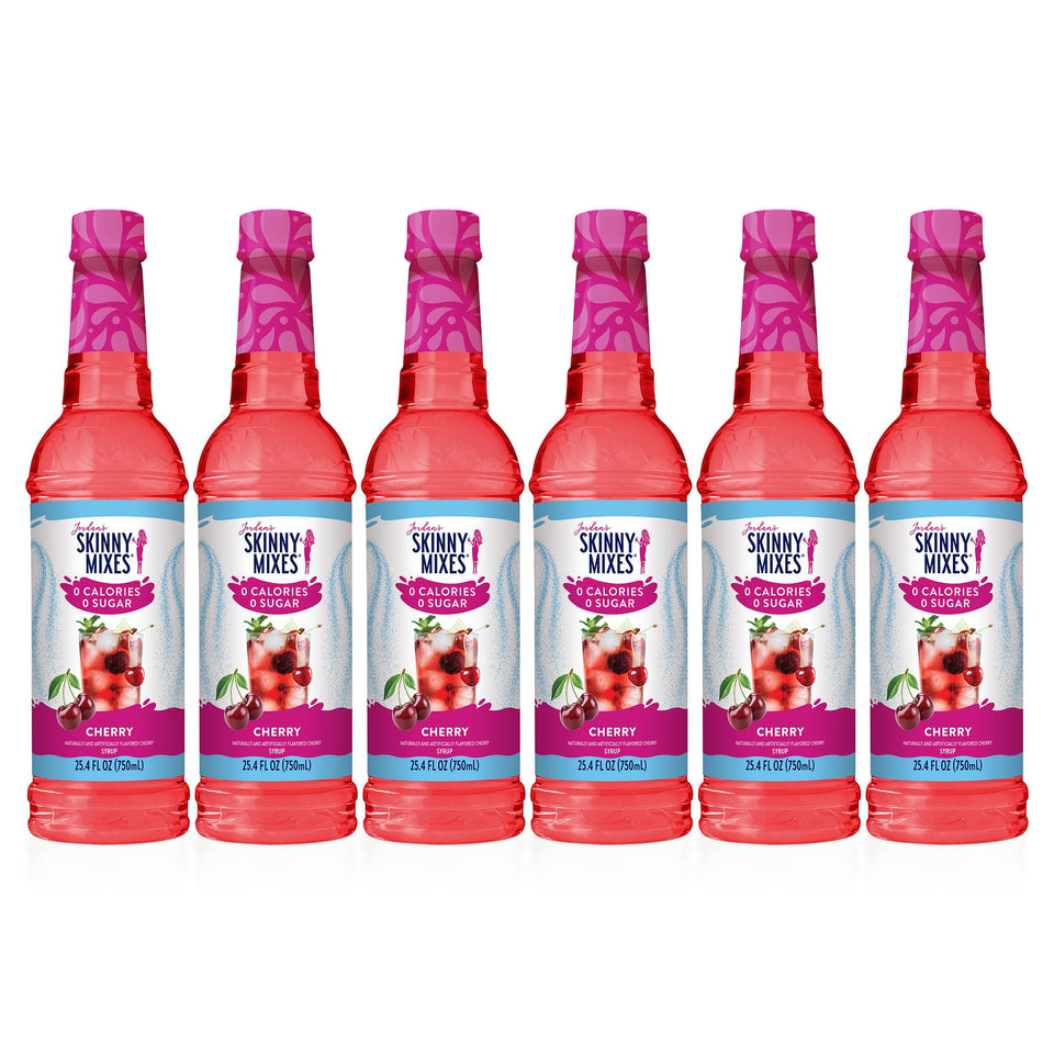 Jordan's Skinny Mixes Cherry syrup bottle for zero-calorie flavor boost.