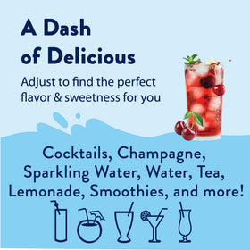 Six-pack display of Jordan's Skinny Mixes Cherry syrup for keto-friendly flavor options.