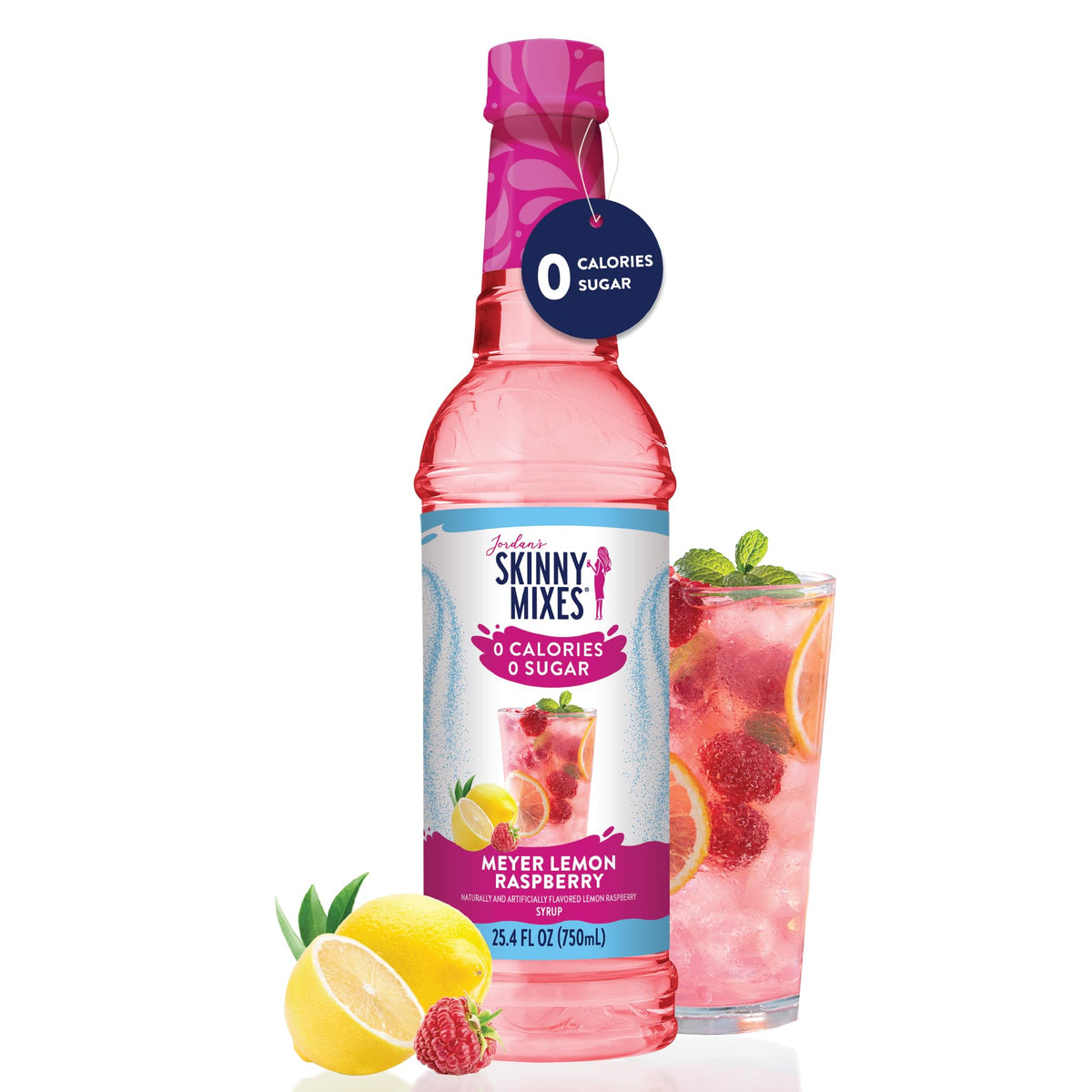 Jordan's Skinny Mixes citrus-berry drink mixer for refreshing mocktails and cold beverages.