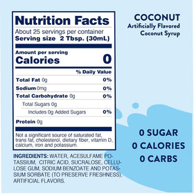 Jordan's Skinny Mixes Coconut Syrup pour transforms water into refreshing coconut drinks