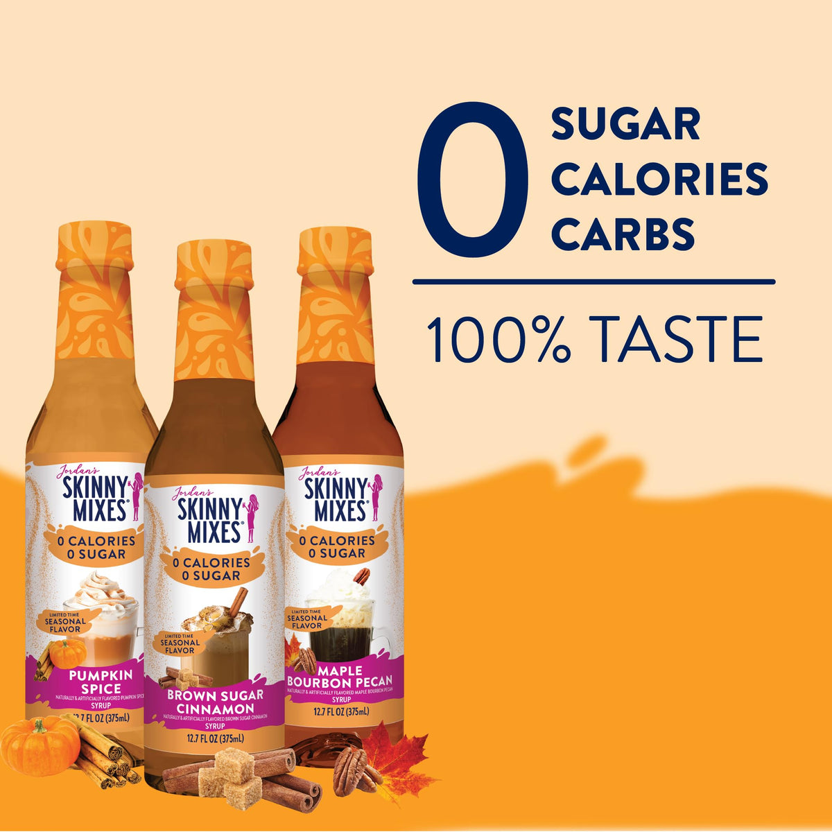 Jordan's Skinny Mixes Pumpkin Spice sugar-free syrup for festive drinks