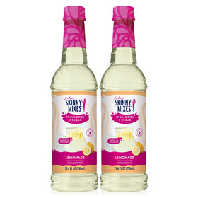 Jordan's Skinny Mixes Lemonade Syrup bottle shows zero sugar flavor booster for drinks