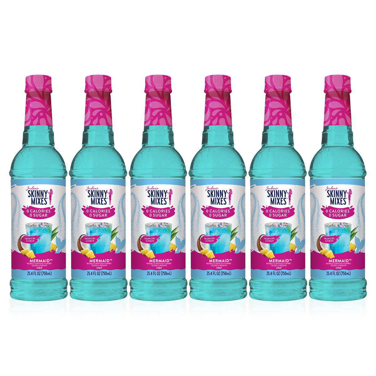 Jordan's Skinny Mixes Mermaid Syrup bottle pour boosts drinks with zero sugar
