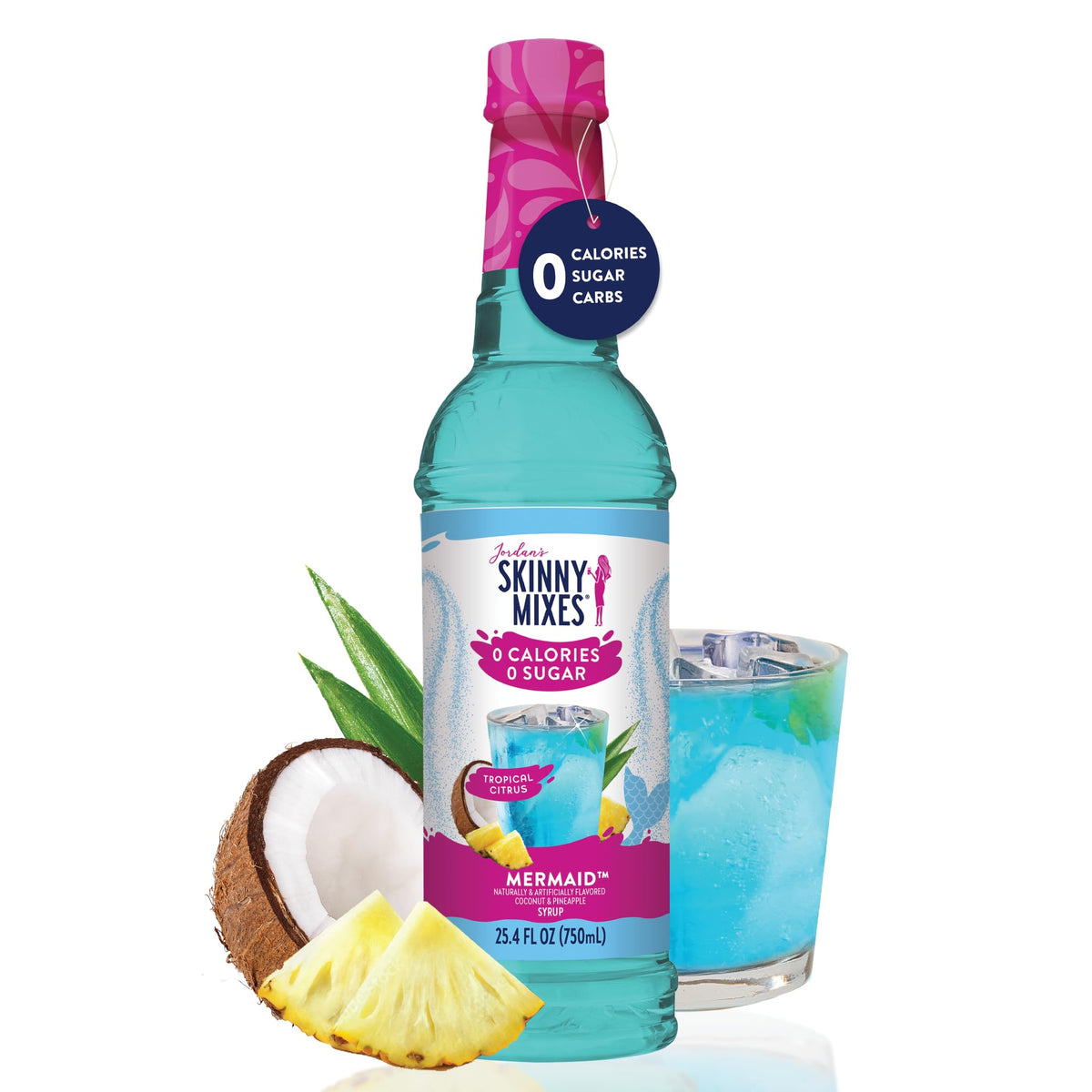 Jordan's Skinny Mixes Mermaid Syrup cocktail idea with citrus notes