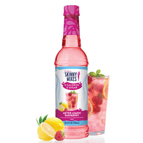 Jordan's Skinny Mixes Meyer Lemon Raspberry syrup bottle for bright flavor in water and tea.