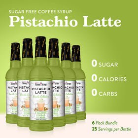 Jordan's Skinny Mixes Pistachio syrup poured into coffee for rich, guilt-free flavor.