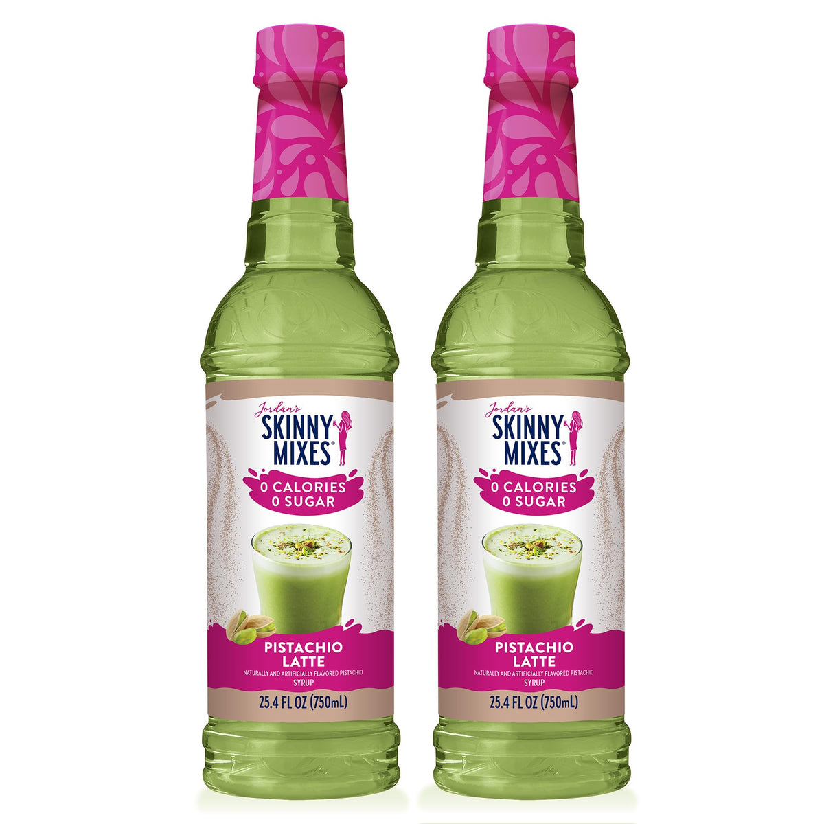 Jordan’s Skinny Mixes Pistachio Syrup bottle, sugar-free flavor for café-style drinks