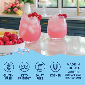 Jordan's Skinny Mixes Raspberry Syrup pack shows six-pack convenience for homes.